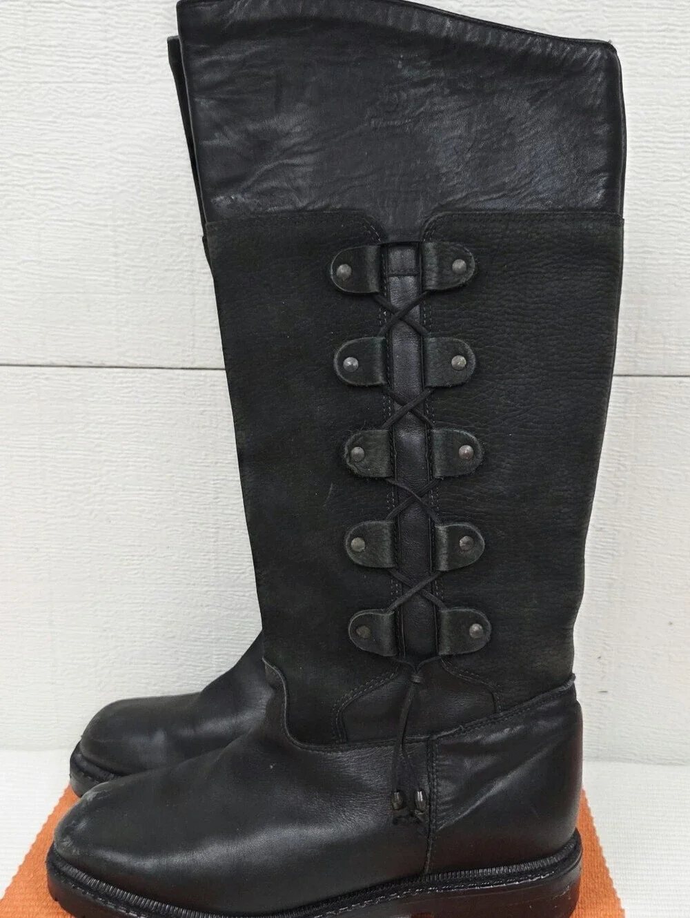 Blondo Canada wool lined Black Lace-Up Knee Boots 8